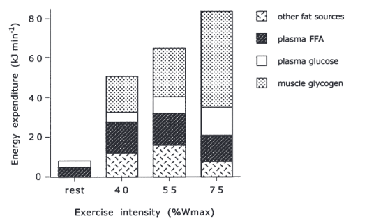 Poraba substratov pri določeni stopnji intenzivnosti