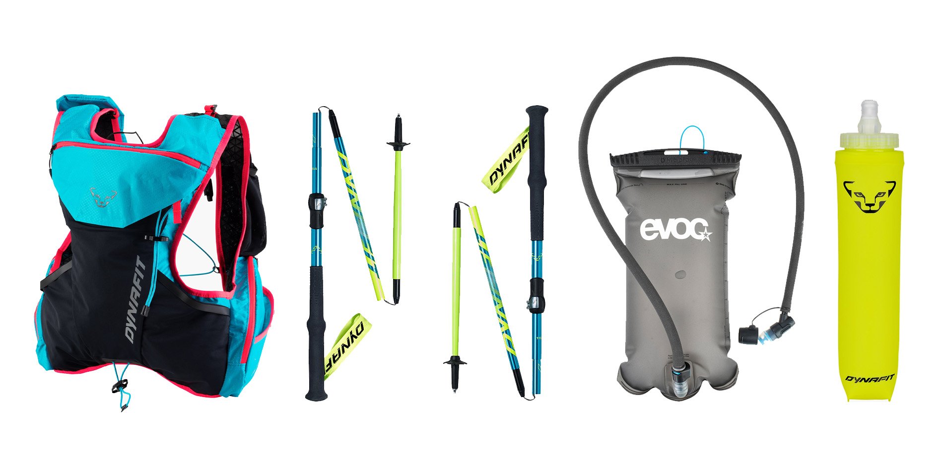 Osnovna oprema za trail tek: nahrbtnik, palice, meh za vodo