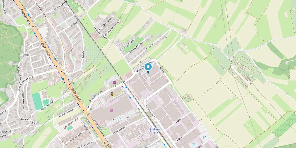 Map showing Human Performance Centre location, Ulica Jožeta Jame 14a, Ljubljana